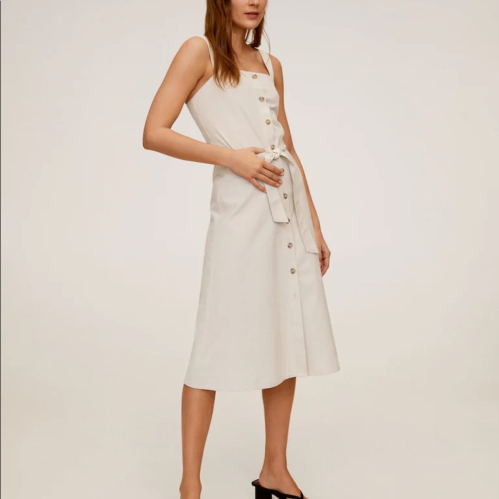 Buttoned Midi Dress